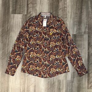 Cinch Western Paisley Longer Tail/Sleeves Long Sleeve Button Down - Large